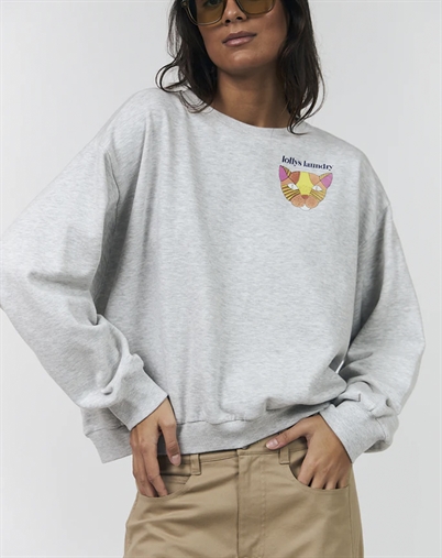 Lollys Laundry - Sydney LL Cat Sweatshirt - Light Grey Melange
